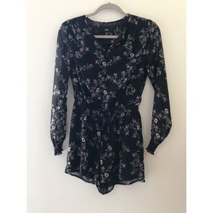 Adorable black floral romper